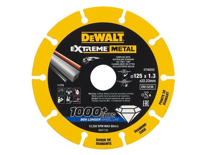 DeWALT DT40252 ダイヤモンド金属切断ディスク 125mm x 22.23mm