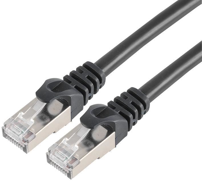 RARAION - Cábla Ethernet Cat7 RJ45 (Fear-go-Fear), 1m Dubh