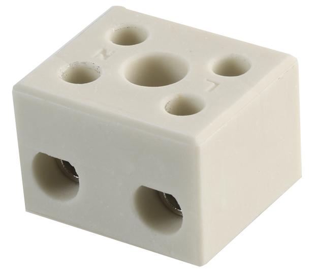 HYLEC Ceramic 2-Way Terminal Block, 57A, 750V, High Temp