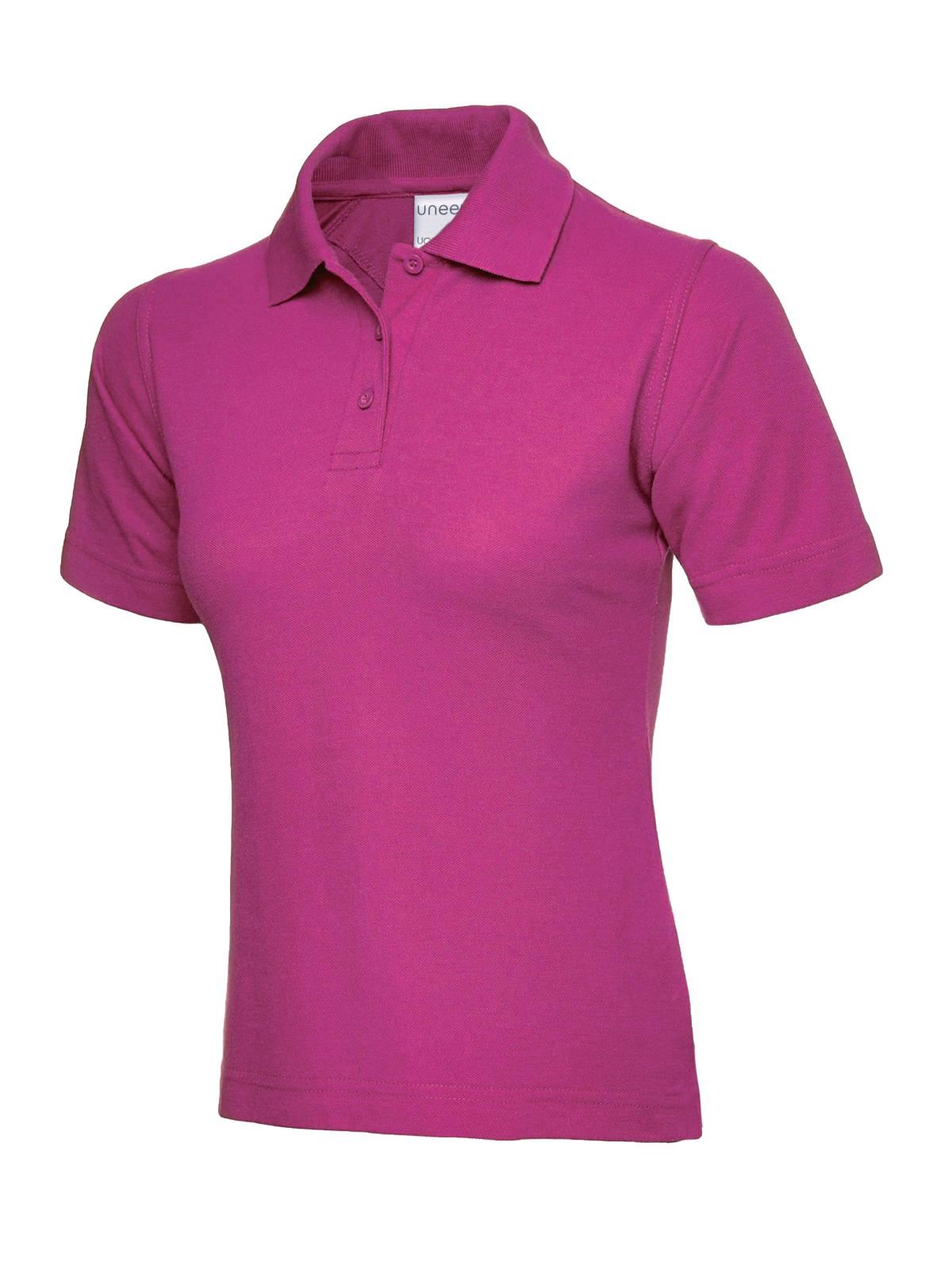 Uneek Unisex Cotton Polo Shirt - Hot Pink, Size L