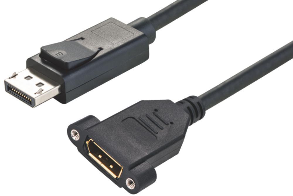 PRO SIGNAL DisplayPort 面板安裝 轉接線 1米 黑色 (母頭對公頭)
