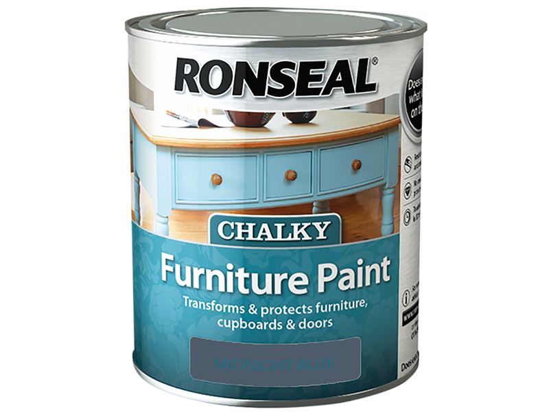 Ronseal Chalky Meubelverf - Midnight Blue, 750ml