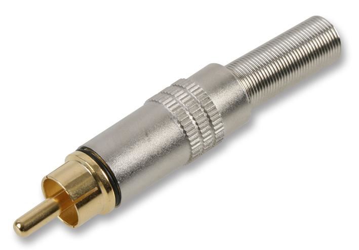PRO SIGNAL Phono Plug, 2 Contacts, Gold Plated, Black