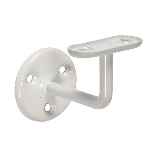 Support de rampe en acier Timco, Blanc, saillie 63mm, lot de 2