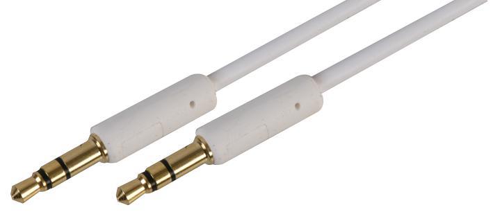 Pro Signal Slim 3.5mm Stereo Jack Lead, 2m, White