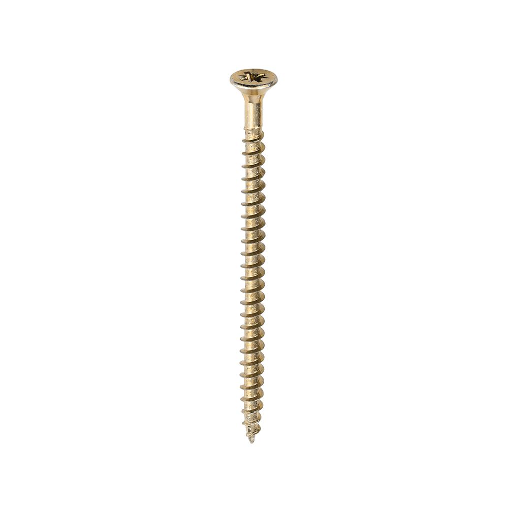 Timco Solo Chipboard & Woodscrews, PZ, Double Countersunk, Yellow, 5.0 x 80mm (