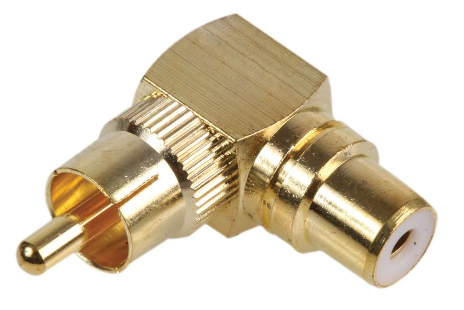 PRO SIGNAL Gold Plated Right Angle RCA Phono Adaptor