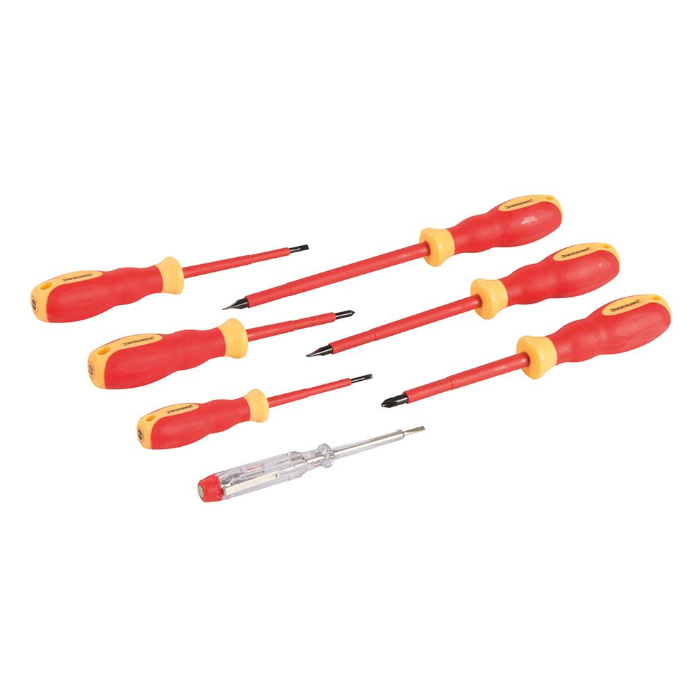 Silverline VDE Soft-Grip Electricians Screwdriver Set - 7 Piece