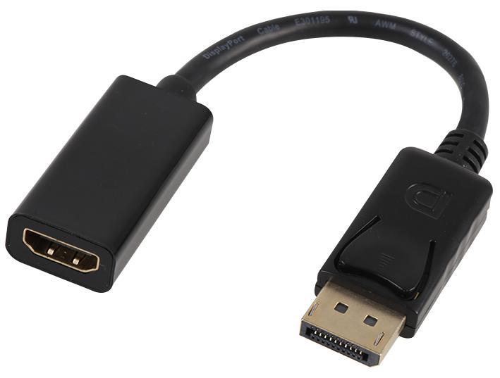 PRO SIGNAL DisplayPort Male to HDMI Female Adaptor, 200mm, Black