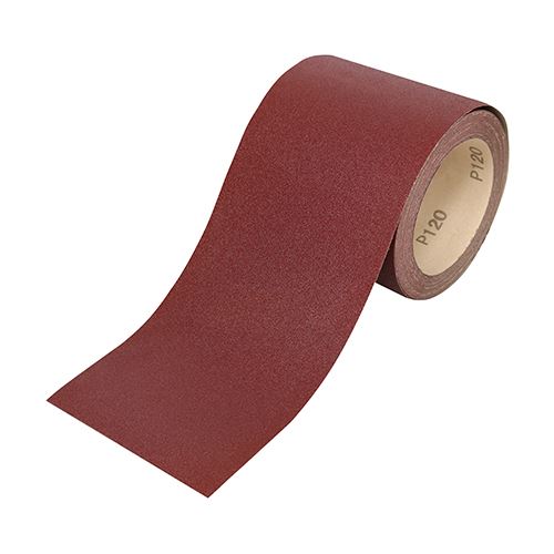 Timco Schleifpapier Rolle - Körnung 120 - Rot (115mm x 10m - 1 Stück)