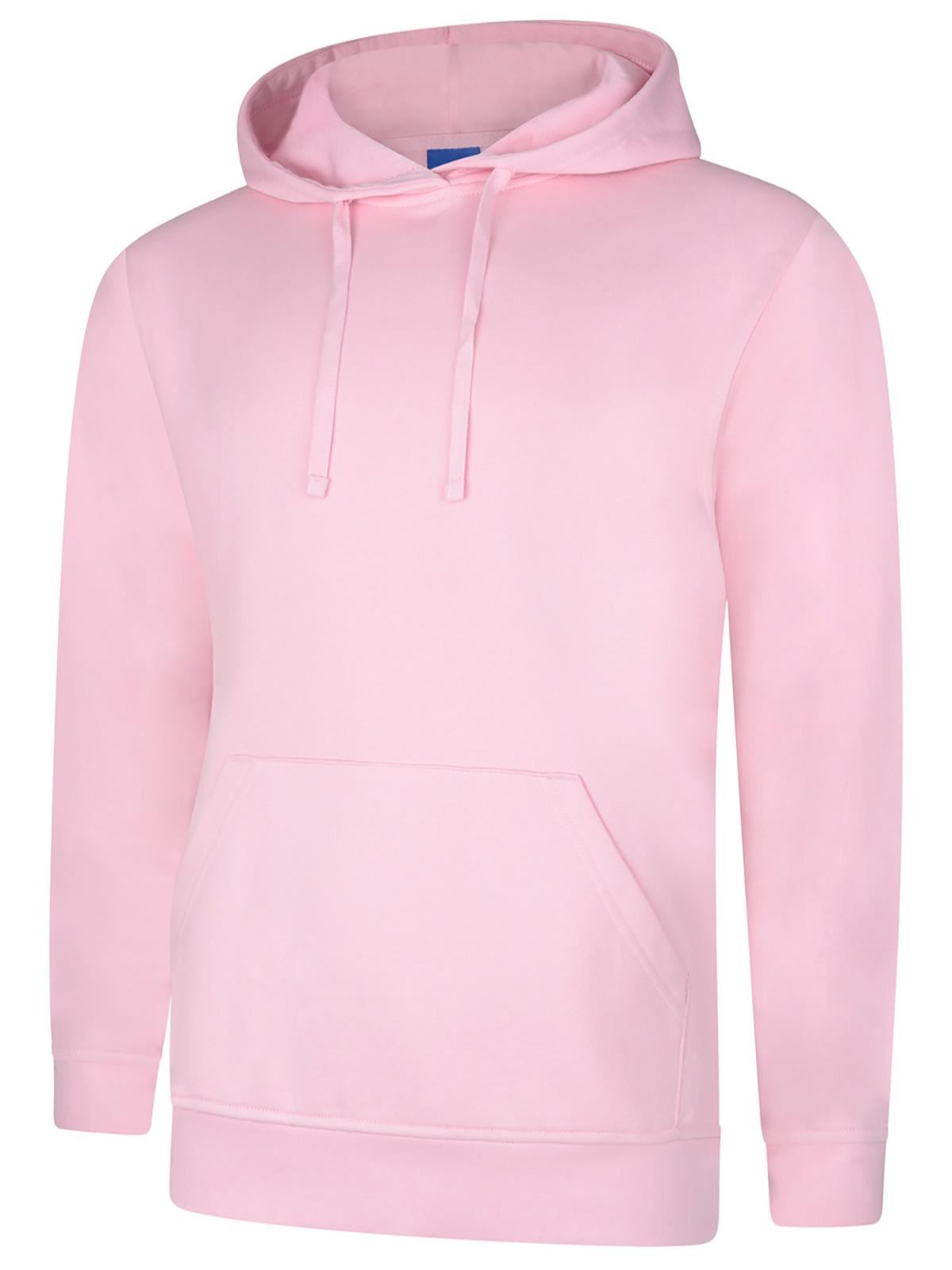 Uneek Unisex Deluxe Hooded Sweatshirt, 60% Cotton 40% Polyester, Pink, 2XL