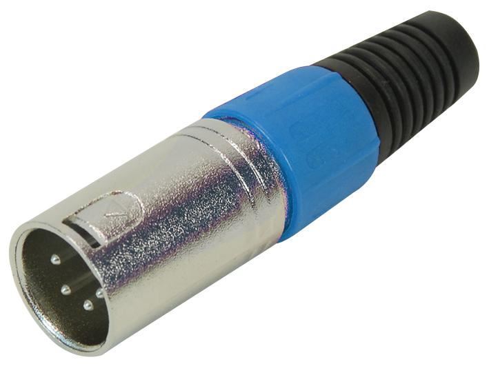 Pro Signal Conector XLR de 4 Polos con Alivio de Tensión Azul