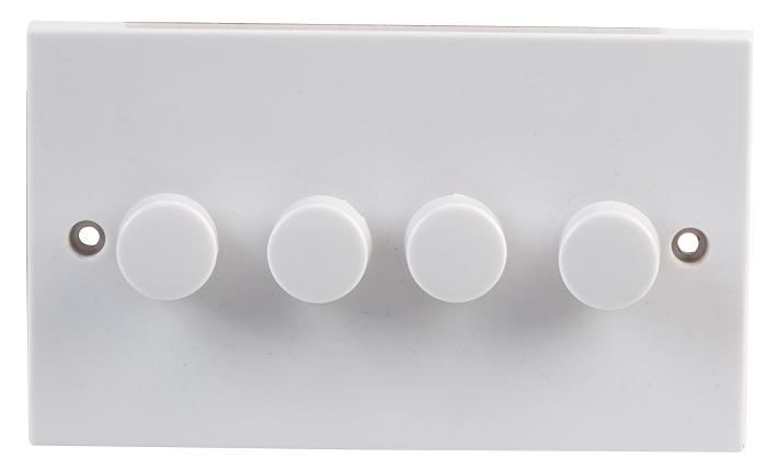 PRO ELEC 4連デイマースイッチ 2ウェイ調光可能 白 400W