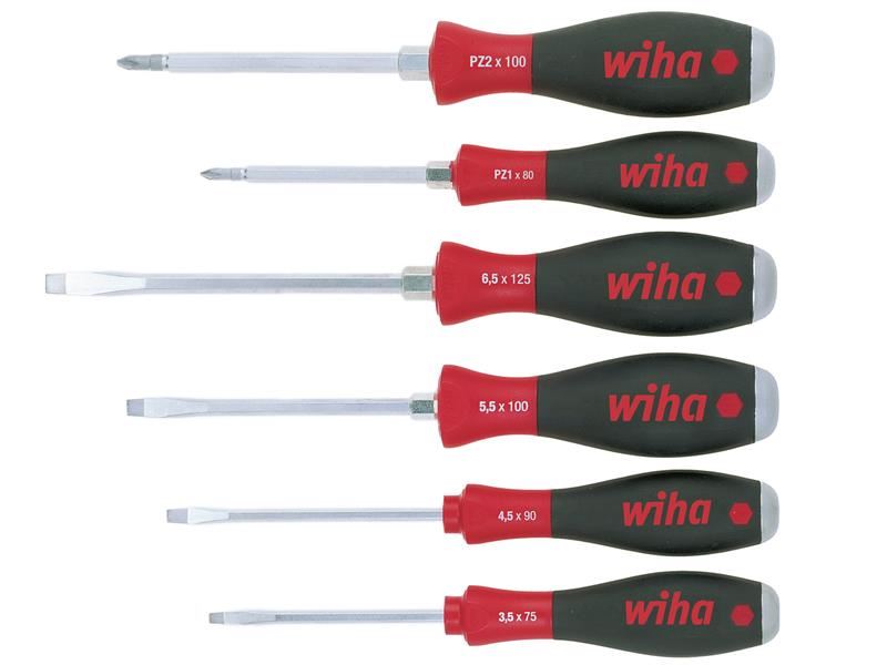 Wiha SoftFinish® SL/PZ Hex Blade Screwdriver Set, 6pc