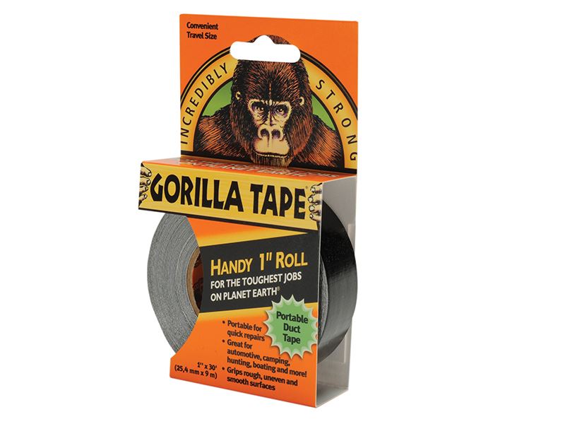 Gorilla Tape Handy Roll, 25mm x 9m, Black