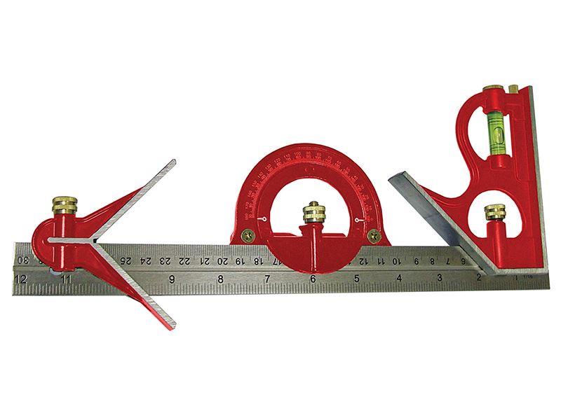 Faithfull Combination Square Set, 300mm (12in), Stainless Steel