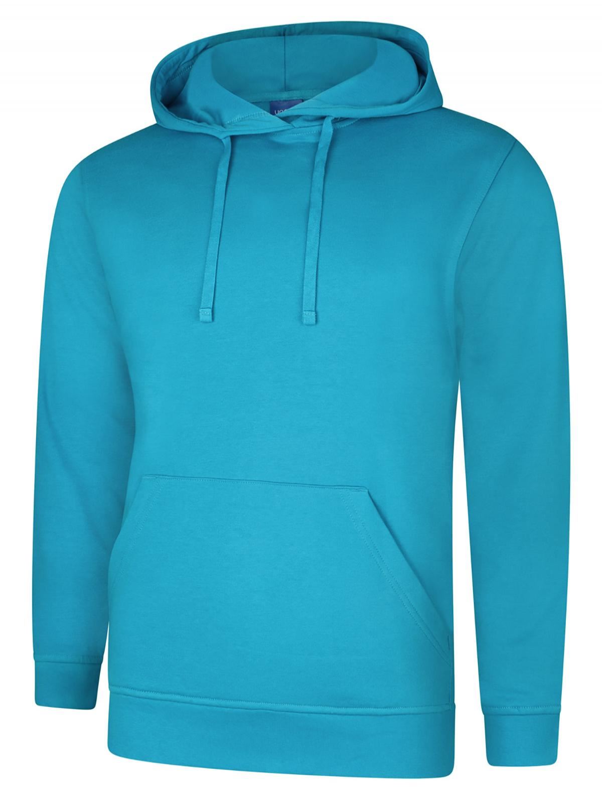 Uneek Unisex Deluxe Hooded Sweatshirt - 60% Cotton 40% Poly - Sapphire Blue - M