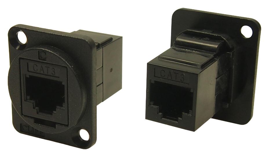 CLIFF Connettore Passante RJ12 a RJ12 Montaggio a Pannello, Metallo Nero