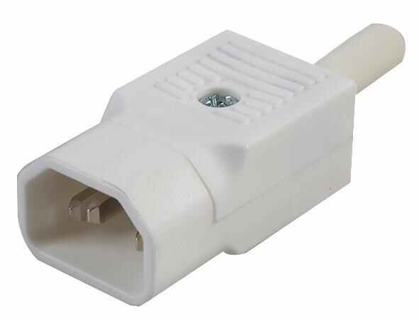 BULGIN Rewireable C14 IEC Plug Connector, White, Straight, 10A