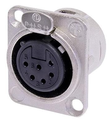 NEUTRIK XLR Panel Socket 6-Weg, Verguld Contacten
