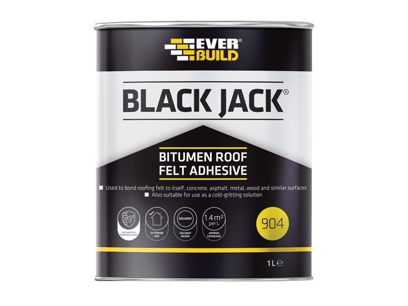 Everbuild Sika Black Jack® 904 Bitumen Roof Felt Adhesive, 1L