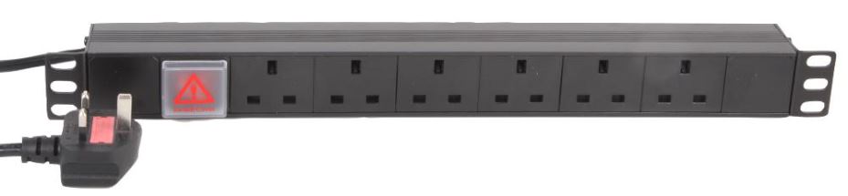 LMS DATA 1U 6口 スイッチ付き電源分配装置（水平型） 13A 4000W