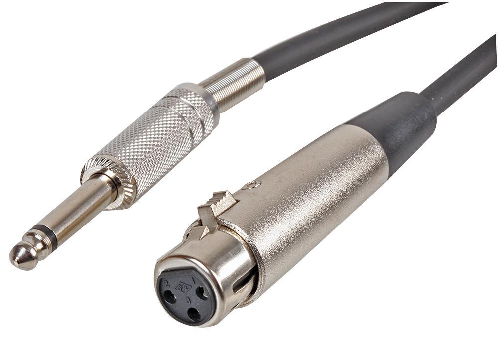 PRO SIGNAL XLR-Buchse auf 6,35mm (1/4″) Mono-Klinkenstecker-Kabel, 5m Schwarz