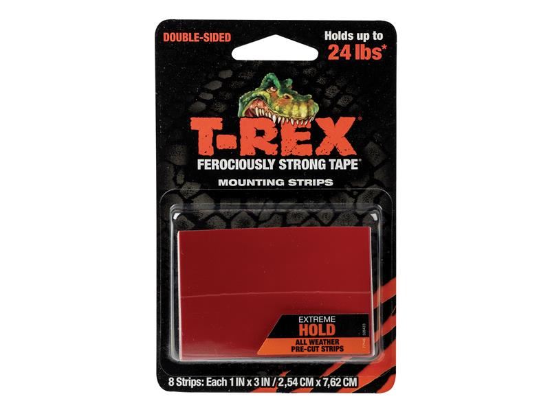 Shurtape T-REX Extreme Hold Mounting Strips, 2.54 x 7.62cm, Pack of 8