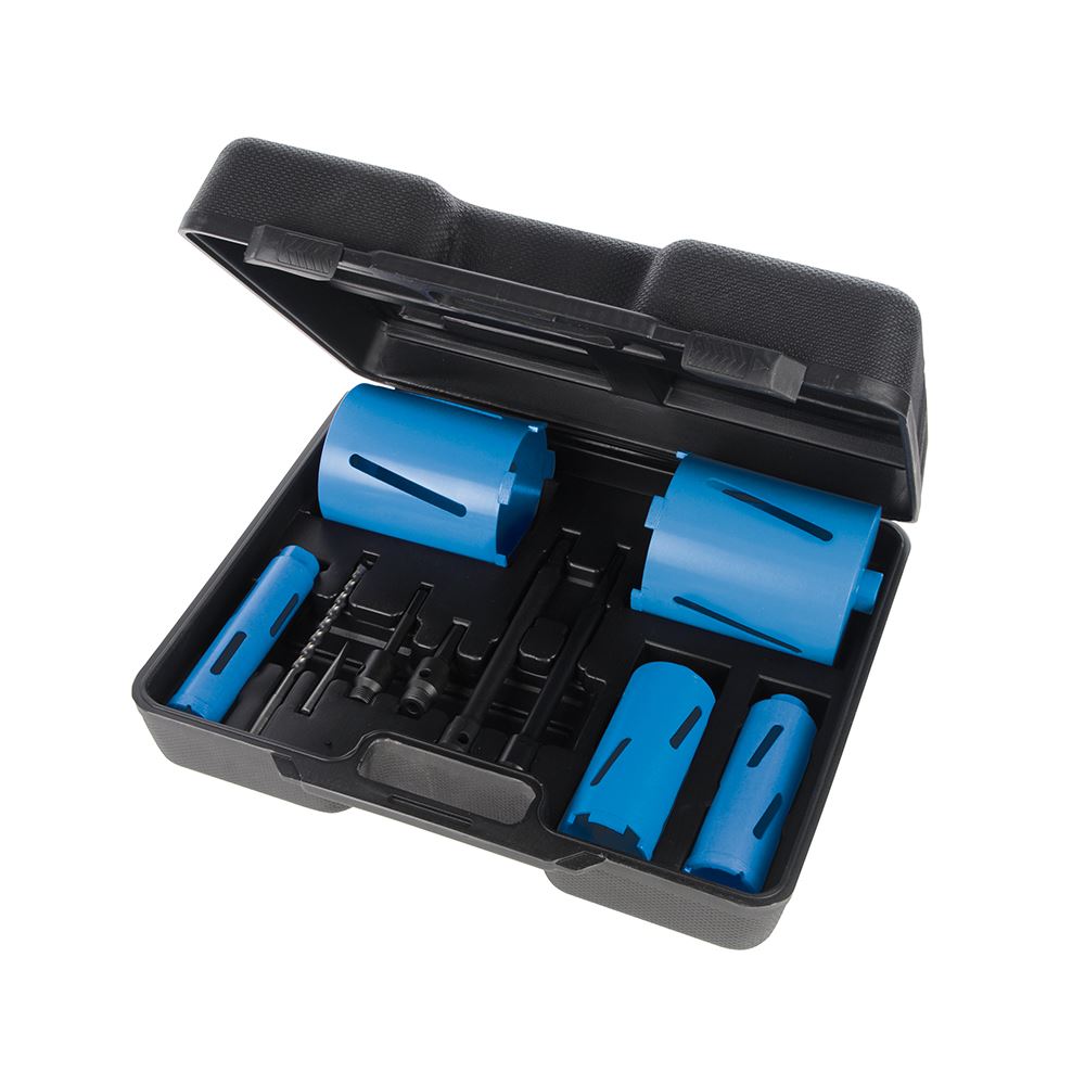 Silverline Diamond Core Drill Kit, 5-Core, 11-Piece, 38-127mm