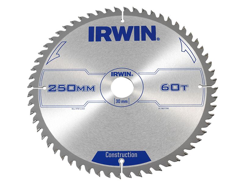 IRWIN General Purpose Table & Mitre Saw Blade, 250mm, 60T ATB