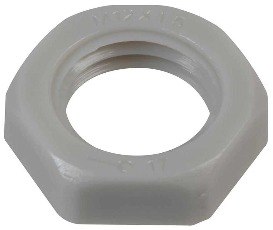 PRO POWER M12 Nylon Lock Nut, Grey, Pack of 10