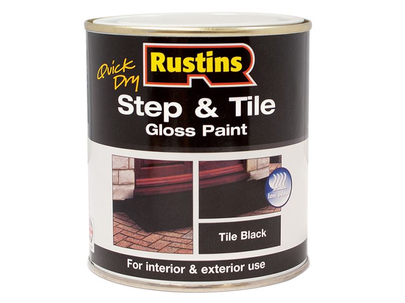 Rustins Γρήγορα Στεγνό Μπογιά Βημάτων & Πλακιδίων, Γυαλάτο Μαύρο, 1 Λίτρο