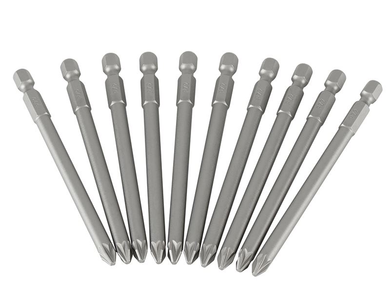 STANLEY 포지드라이브 전동 드라이버 비트 PZ2 100mm (10개입)