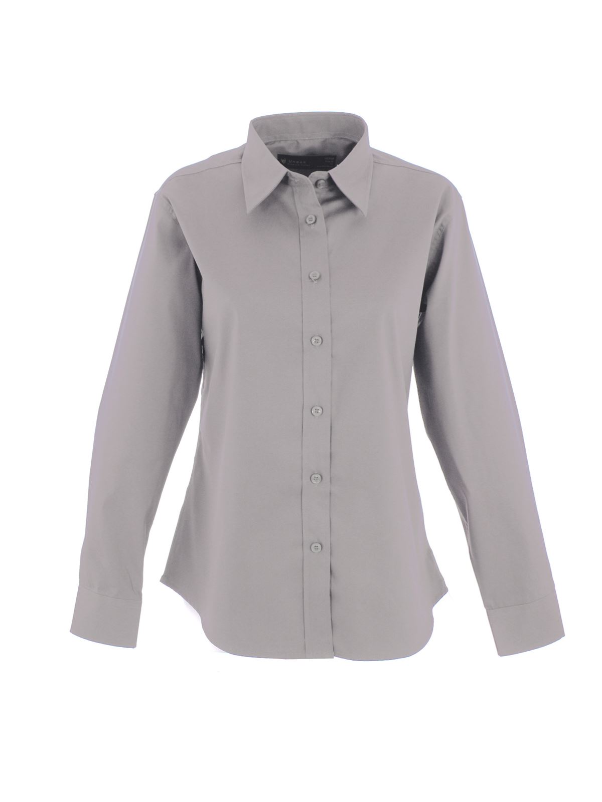 Uneek Women's Pinpoint Oxford Long Sleeve Shirt - White - Size L