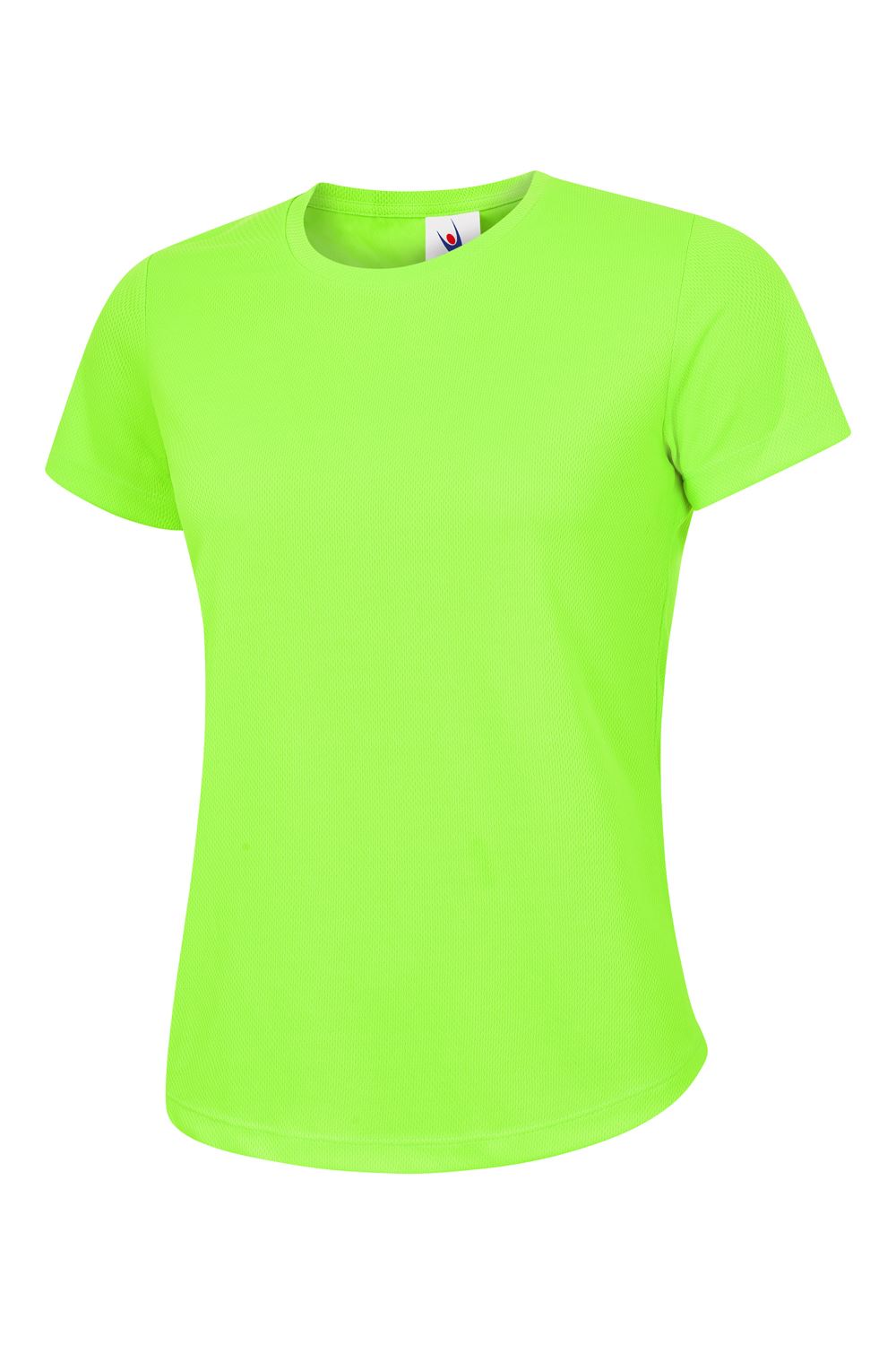 Uneek Unisex Ultra Cool T-Shirt - 100% Polyester, Electric Green, Size XL