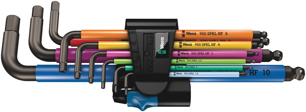 Wera Hex-Plus Multicolour HF 1 L-key Set, Metric, 9-Piece
