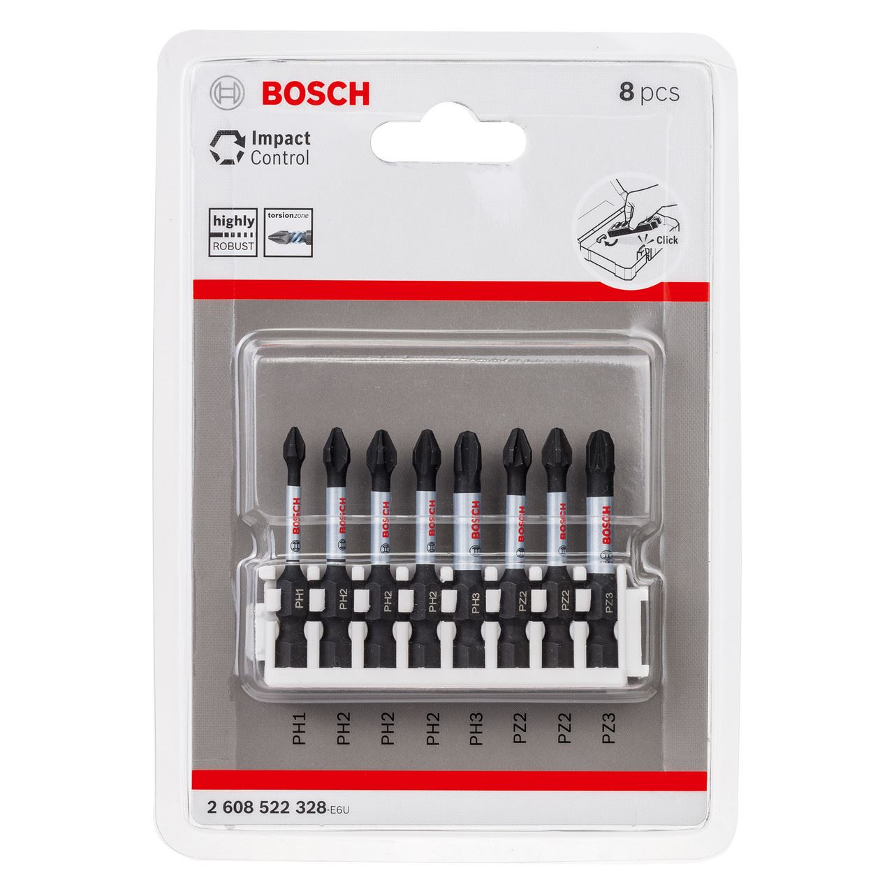 Bosch Impact Control Schroevendraaier Bit Set, 8-delig, 50mm