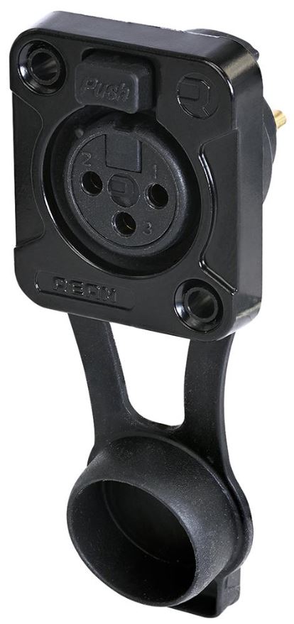REAN 5 Pole XLR Socket, D Size, IP65, Black, Tin Plated
