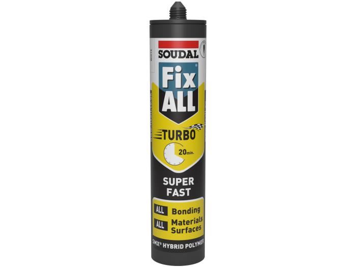 Soudal Fix ALL Turbo Black 290ml Supersnel Bindend Afdichtmiddel