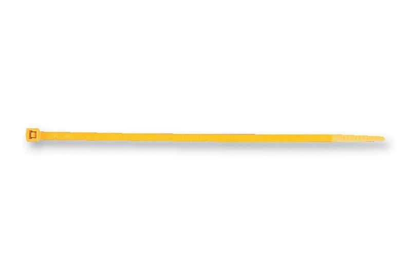 HELLERMANNTYTON Nylon Cable Ties, 4.8mm x 200mm, 100 Pack, Yellow
