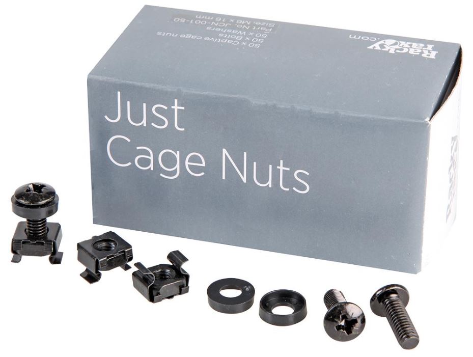 RACKYRAX - Kit de 50 écrous cage, boulons et rondelles M6 pour racks