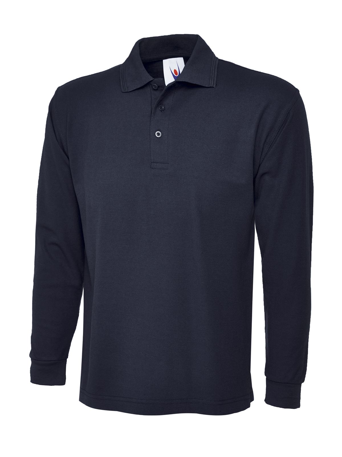 Polo à manches longues unisexe Uneek - Marine - 50% Polyester 50% Coton - 4XL