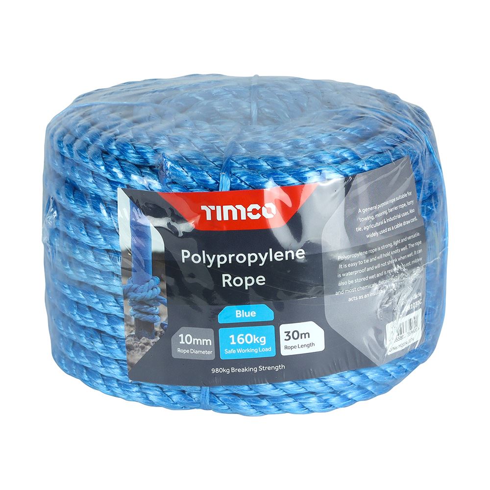 Timco ポリプロピレンロープ 10mm×30m ブルー