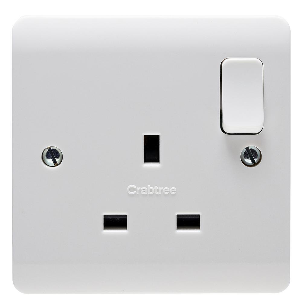 Crabtree Instinct 1-gangs wandcontactdoos DP, 13A, Wit