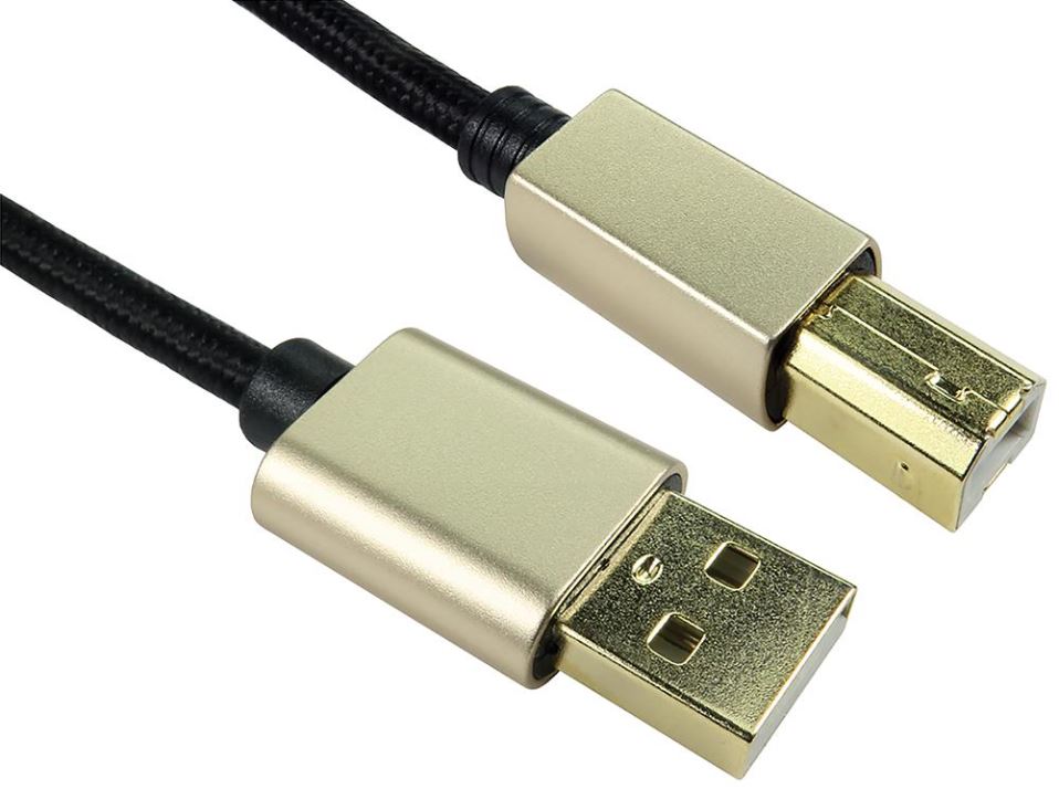 Pro Signal Braided USB 2.0 A to B Cable, 1.8m, Shielded