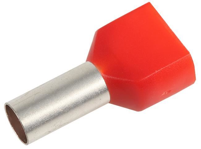 CONCORDIA TECHNOLOGIES - Doppeleingangs-Aderendhülsen, 10mm, Rot (25er Pack)