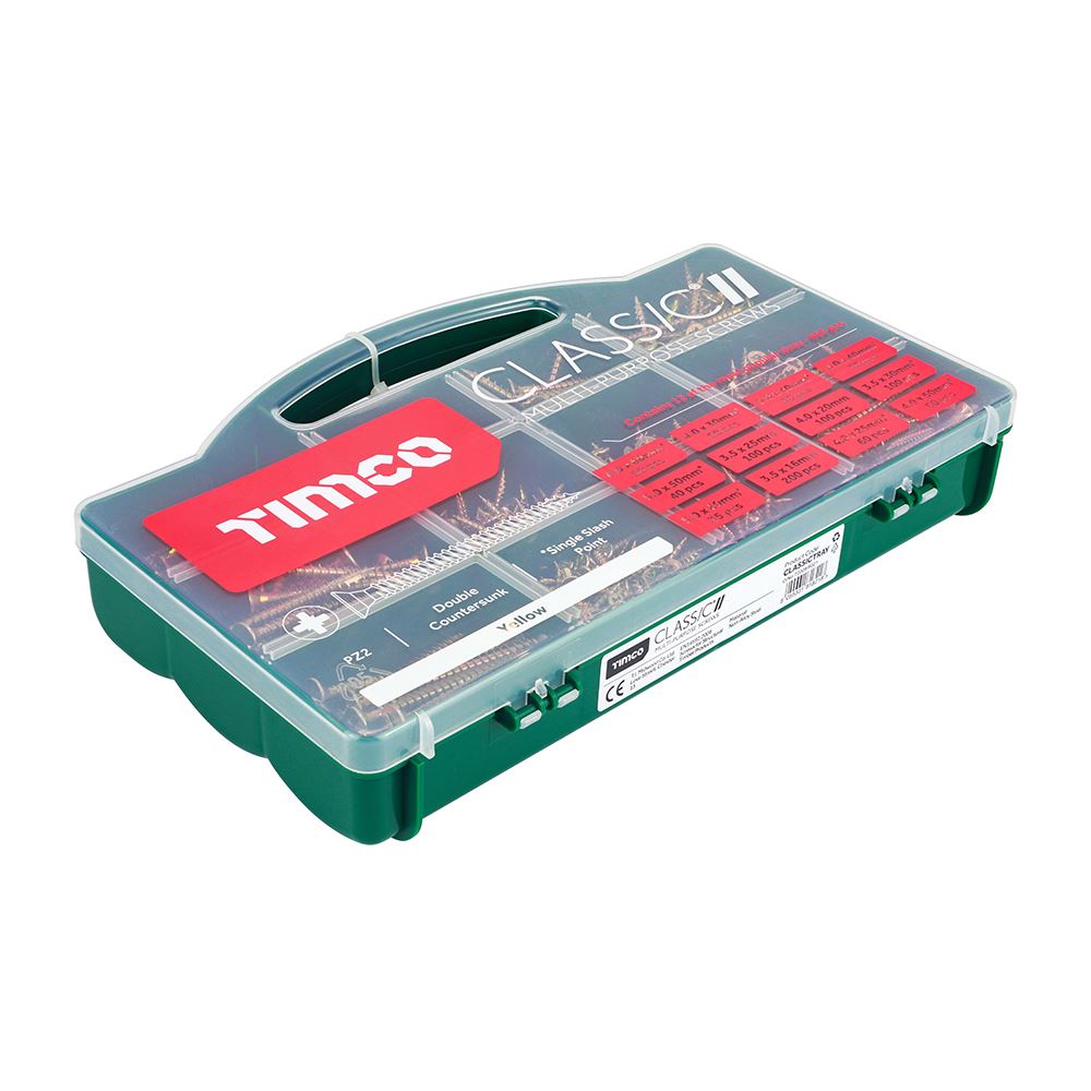 Timco Classic Multi-Purpose Screws, PZ, Yellow, 895pcs