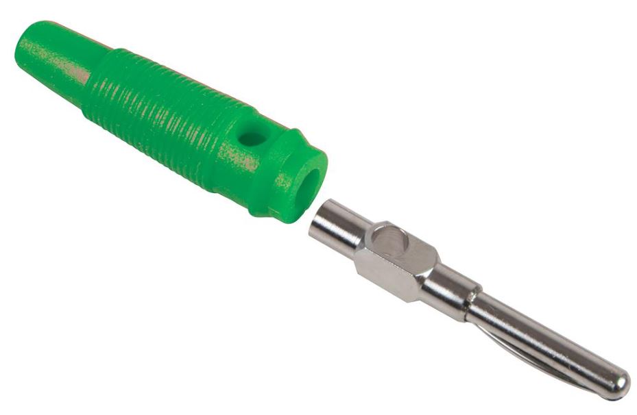 Multicomp 4mm Stackable Banana Plug, Green, 24A