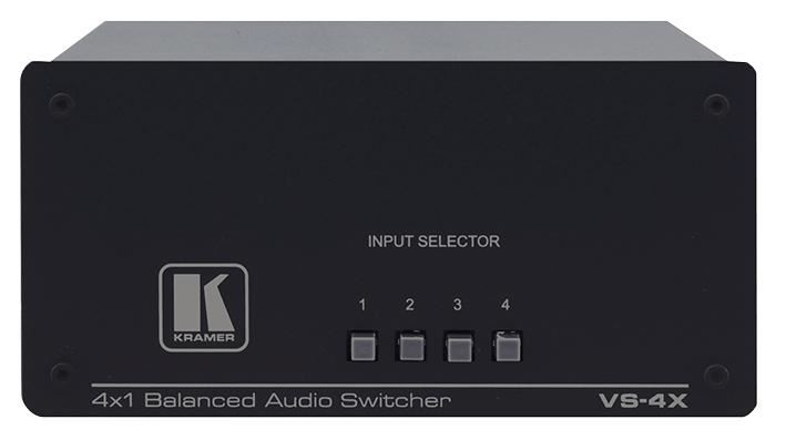 KRAMER Commutateur Audio Passif Stéréo Équilibré 4x1