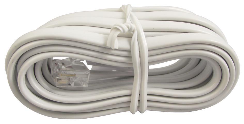 PRO SIGNAL White RJ11 to BT Plug Crossover Telephone Cable, 3m